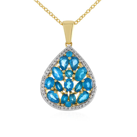 Collana in argento con Apatite Blu Neon