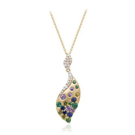 14K Ceylon Blue Sapphire Gold Necklace (CIRARI)