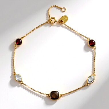 Smoky Quartz Silver Bracelet