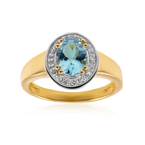 Brasilianischer Aquamarin-Silberring