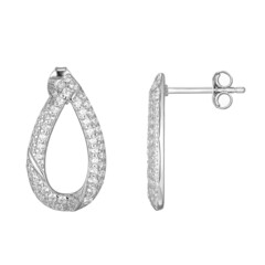 Pendientes en plata con Zircón (Adela Silber)