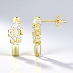 Orecchini in argento con Topazio Bianco (Adela Silber)