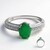 Anello placcato in platino con Smeraldo Bahia