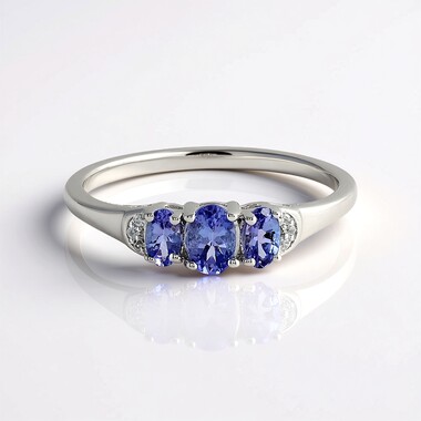 Anillo en plata con Tanzanita