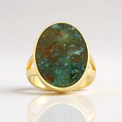 Anello in argento con Legno pietrificato opalizzato