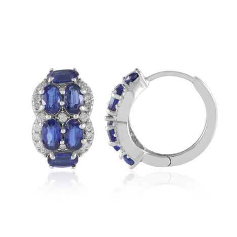 Zilveren oorbellen met Nepal Kyanieten