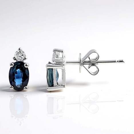 Orecchini in oro con Zaffiro Ceylon Blu