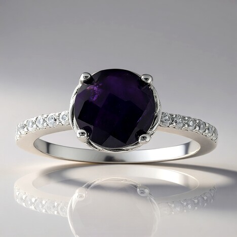 Anello in argento con Ametista Zambiana