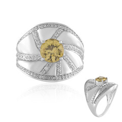 Zilveren ring met een Gele Zirkoon (de Melo)