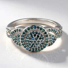 Anello placcato in platino con Diamante Fancy