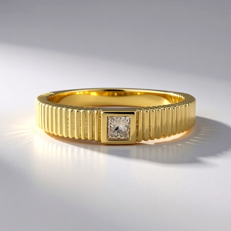 Anello in oro con Diamante Champagne I2 (de Melo Gold)