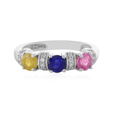 Anello in argento con Zaffiro Blu del Madagascar