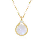 Regenbogen-Mondstein-Silberhalskette (KM by Juwelo)