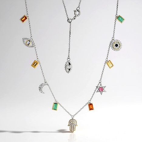 Collana in argento con Citrino (M de Luca)