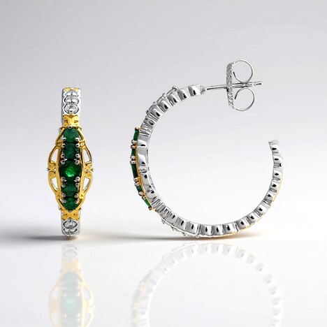 Orecchini in argento con Smeraldo Zambia (Gems en Vogue)