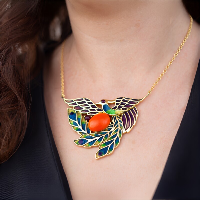 Collana in argento con Corniola (Adela Silber)