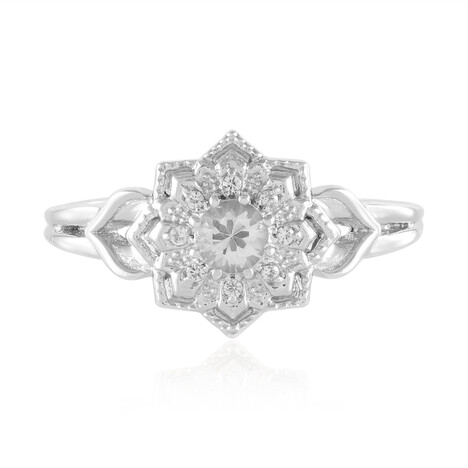 Anillo en plata con Zafiro blanco