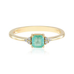 Gouden ring met een Paraiba kleurige smaragd
