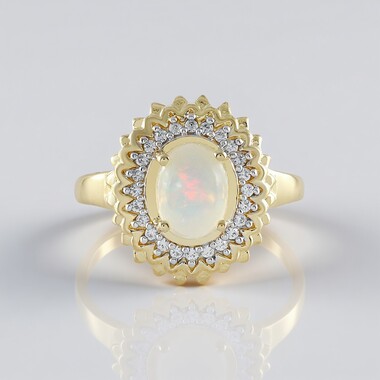 Bague en argent et Opale Welo