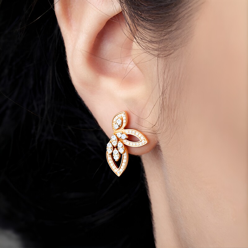 Orecchini in oro con Diamante Rose de France SI1 di Argyle (Annette)