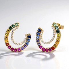 Orecchini in oro con Zaffiro Fancy