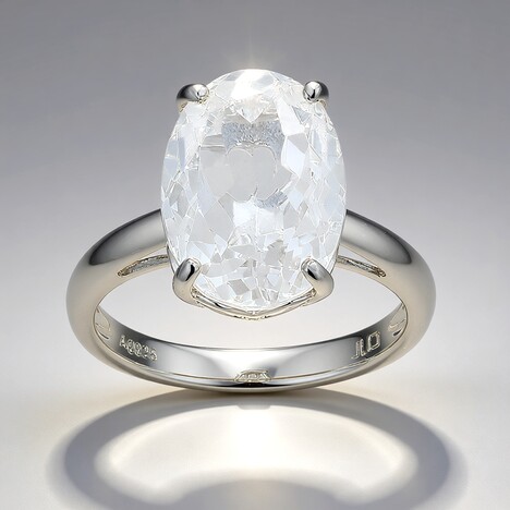Anello in argento con Topazio Bianco