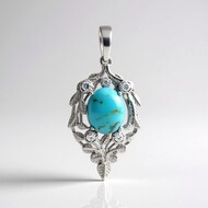 Ciondolo in argento con Turchese Kingman Mohave Blu