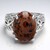 Anello in argento con Ossidiana Mogano