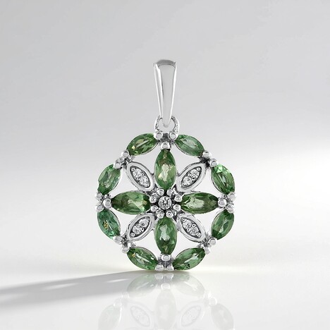 Ciondolo in argento con Apatite Verde