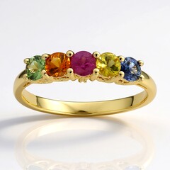 Anello in oro con Zaffiro Fancy