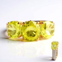 Anello in argento con Quarzo Ouro Verde (Gems en Vogue)