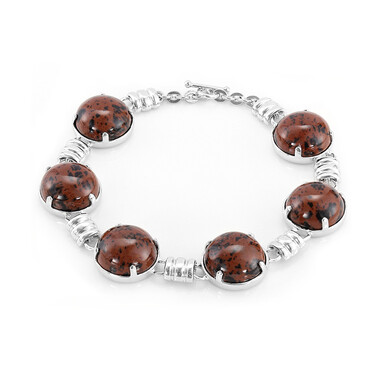 Mahagoni-Obsidian-Silberarmband