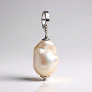 Ciondolo in argento con Perla d'Acqua Dolce Bianca
