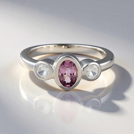 Anello in argento con Spinello Lavanda