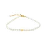 Zilveren armband met Witte zoetwater kweekparels