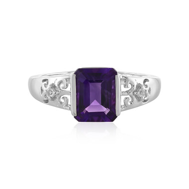 Anello in argento con Ametista Zambiana
