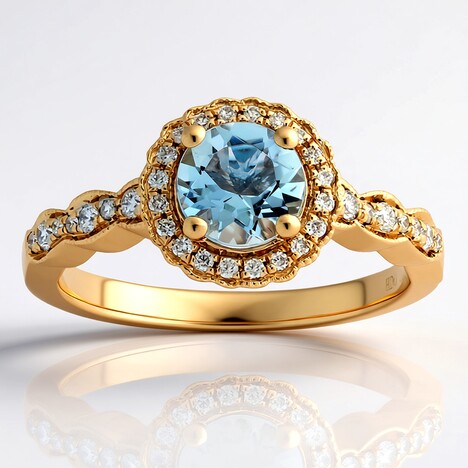 Anello in oro con Acquamarina Brasiliana AAA (CIRARI)