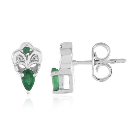 Orecchini in argento con Smeraldo Zambia