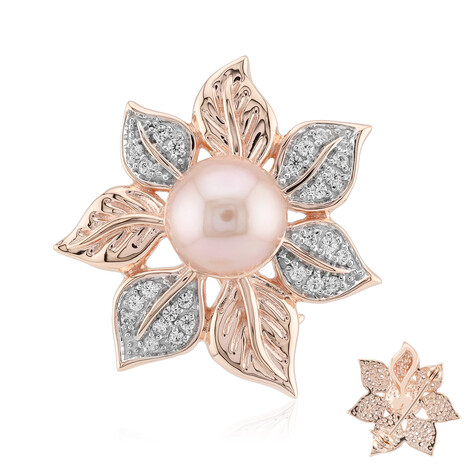 Broche en plata con Perla Ming púrpura (TPC)
