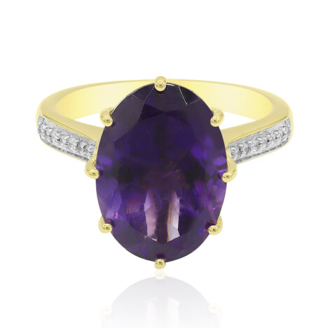 Bague en or et Améthyste de Zambie