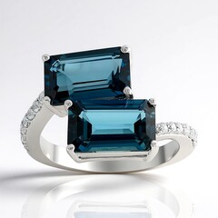Anello in argento con Topazio Blu Londra (de Melo Essence)