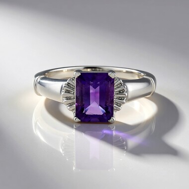 Anillo en plata con Amatista de Siberia