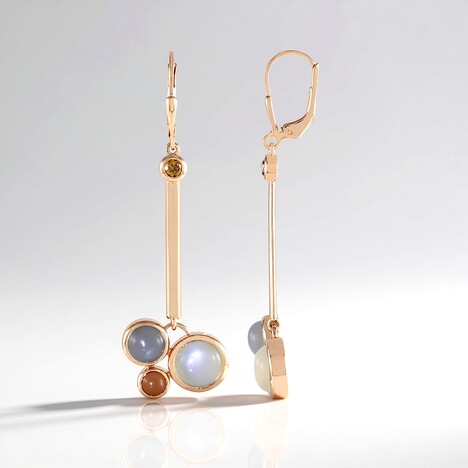 Orecchini in argento con Pietra di Luna Bianca (KM by Juwelo)