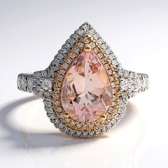 Anello in oro con Morganite AAA
