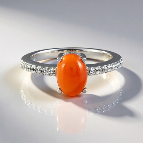 Anello in argento con Onice Rossa