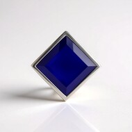 Zilveren hanger met een Blauwe chalcedoon (MONOSONO COLLECTION)