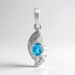 Ciondolo in argento con Apatite Blu Neon Goias (Pallanova)