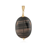 Lamellen-Obsidian-Silberanhänger