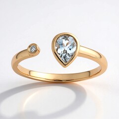 Anello in oro con Acquamarina Brasiliana AAA