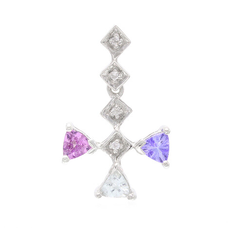 Zilveren hanger met een Onverhitte Tanzaniet